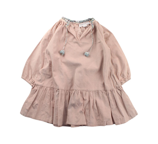 A Beige Long Sleeve Dresses from Chateau de Sable in size 3T for girl. (Front View)