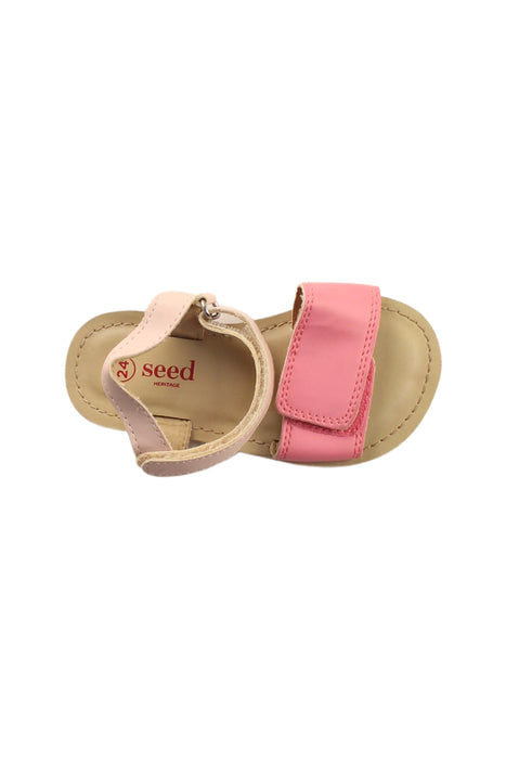 A Pink Sandals from Seed in size 3T for girl. (Front View)