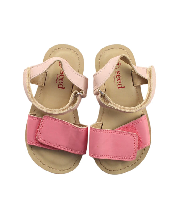 A Pink Sandals from Seed in size 3T for girl. (Back View)