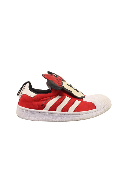 A Red Slip Ons from Adidas in size 5T for boy. (Front View)