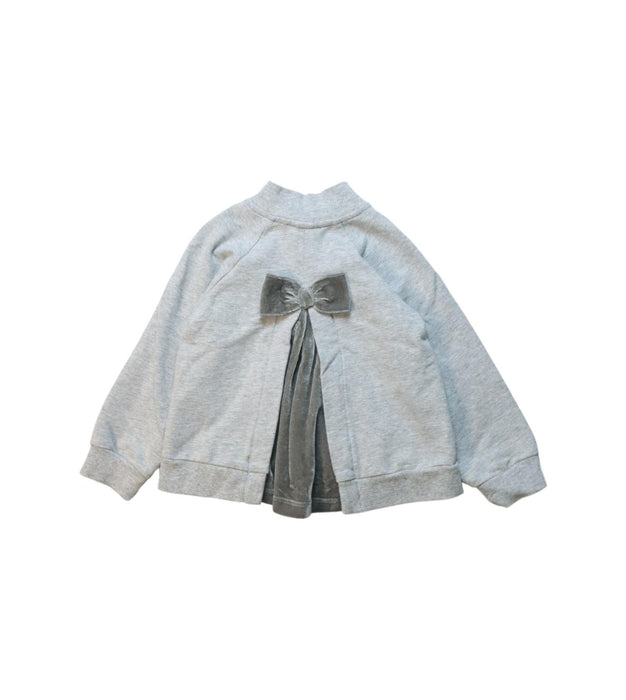 A Grey Zippered Sweatshirts from Monnalisa in size 12-18M for girl. (Back View)