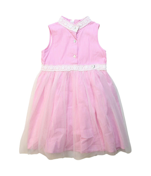 A Pink Sleeveless Dresses from Chickeeduck in size 4T for girl. (Front View)