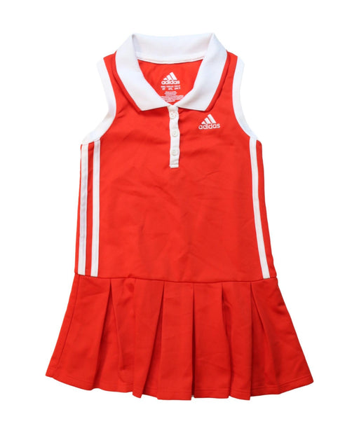A Red Sleeveless Dresses from Adidas in size 3T for girl. (Front View)