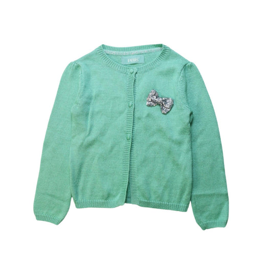 A Green Cardigans from La Compagnie des Petits in size 6T for girl. (Front View)