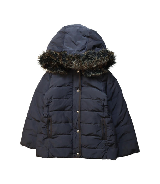 A Black Puffer/Quilted Jackets from Petit Bateau in size 4T for neutral. (Front View)