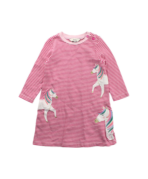 A Pink Long Sleeve Dresses from Joules in size 6-12M for girl. (Front View)