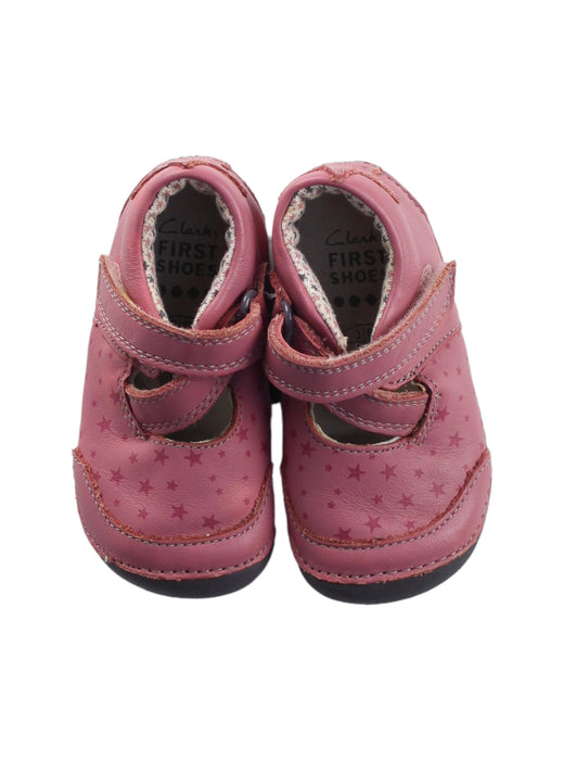 A Pink Sneakers from Clarks in size 12-18M for girl. (Back View)