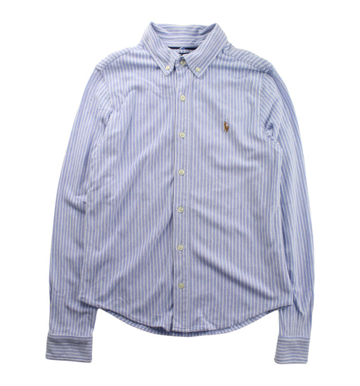A Blue Long Sleeve Shirts from Polo Ralph Lauren in size 10Y for boy. (Front View)