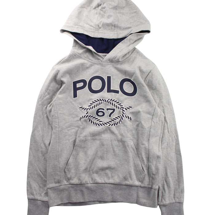 A Grey Hooded Sweatshirts from Polo Ralph Lauren in size 10Y for boy. (Front View)