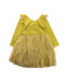 A Yellow Long Sleeve Dresses from EleStory in size 2T for girl. (Front View)