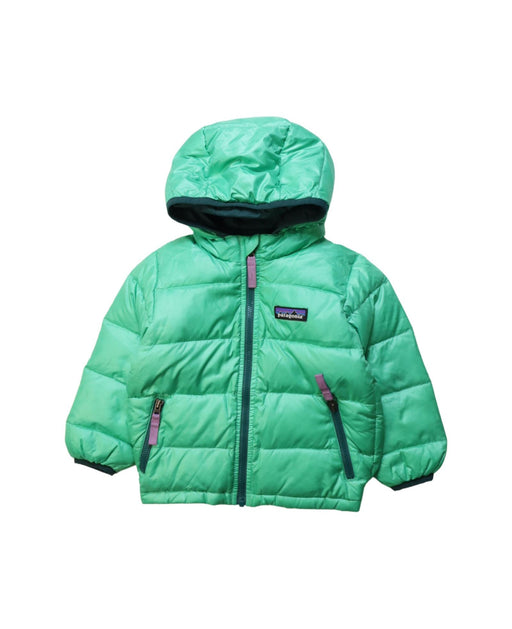 A Green Puffer/Quilted Jackets from Patagonia in size 6-12M for neutral. (Front View)