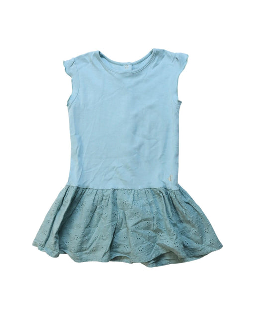 A Blue Sleeveless Dresses from Petit Bateau in size 12-18M for girl. (Front View)