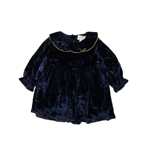 A Navy Long Sleeve Dresses from Jacadi in size 12-18M for girl. (Front View)