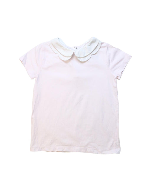 A Pink Short Sleeve Tops from Jacadi in size 6T for girl. (Front View)