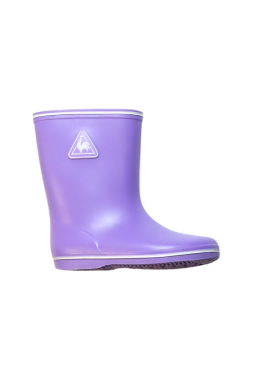 A Purple Rain Boots from Le Coq Sportif in size 4T for girl. (Front View)