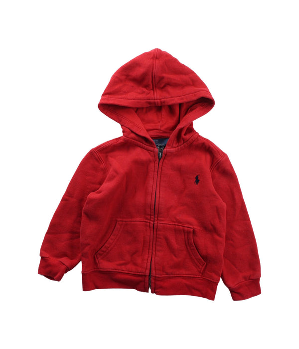 A Red Zippered Sweatshirts from Polo Ralph Lauren in size 12-18M for boy. (Front View)