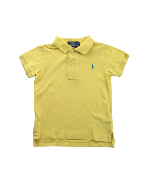 A Yellow Short Sleeve Polos from Polo Ralph Lauren in size 6-12M for boy. (Front View)