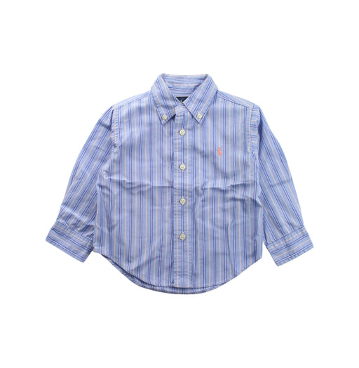 A Blue Long Sleeve Shirts from Ralph Lauren in size 6-12M for boy. (Front View)