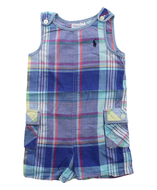 A Blue Overall Shorts from Ralph Lauren in size 6-12M for boy. (Front View)