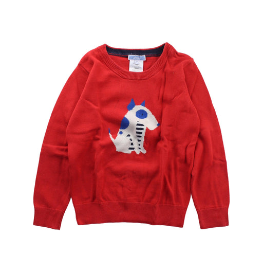 A Red Knit Sweaters from Jacadi in size 4T for boy. (Front View)