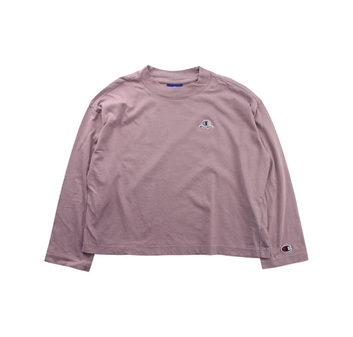 A Taupe Long Sleeve T Shirts from Champion in size 7Y for girl. (Front View)