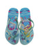 A Blue Flip Flops from Havaianas in size 11Y for girl. (Back View)