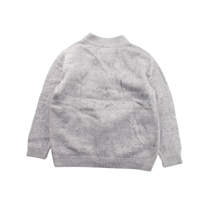 A Grey Zippered Sweatshirts from Seed in size 4T for boy. (Back View)