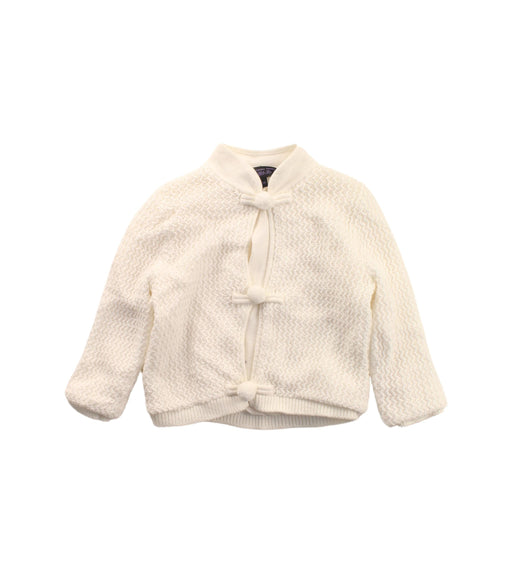 A White Cardigans from Shanghai Tang in size 3-6M for girl. (Front View)