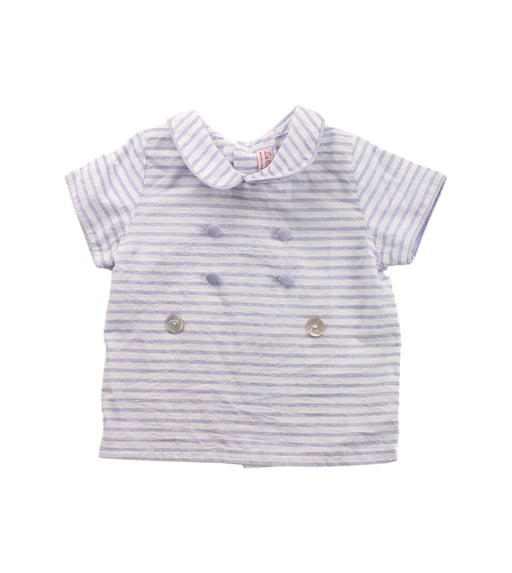 A Blue Short Sleeve Tops from La Coqueta in size 3-6M for girl. (Front View)