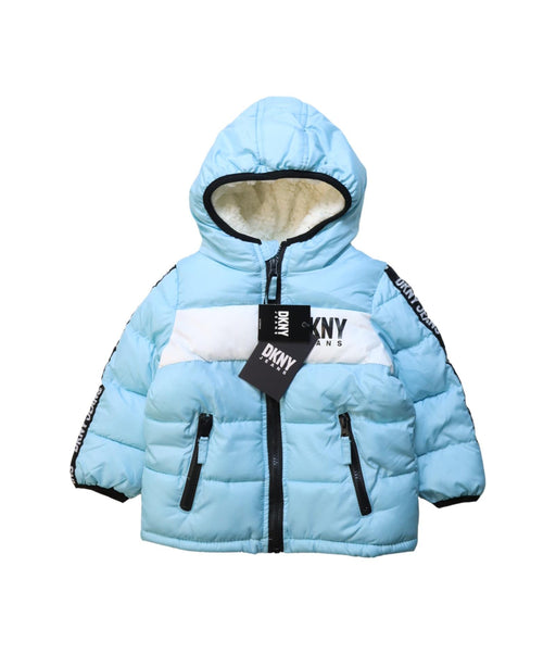 A Multicolour Puffer/Quilted Jackets from DKNY in size 18-24M for neutral. (Front View)
