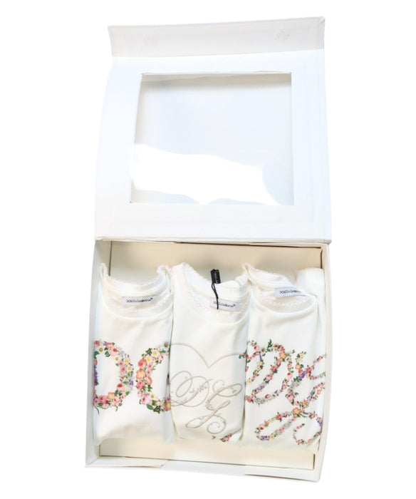 A Multicolour Short Sleeve Bodysuits from Dolce & Gabbana in size 6-12M for girl. (Front View)