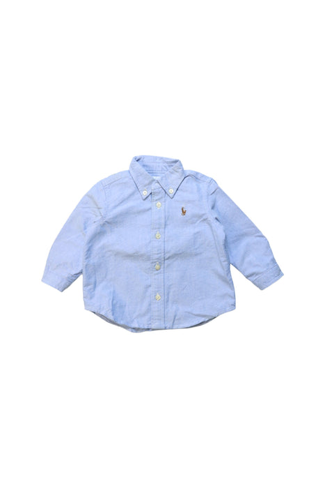 A Blue Long Sleeve Shirts from Ralph Lauren in size 3-6M for boy. (Front View)