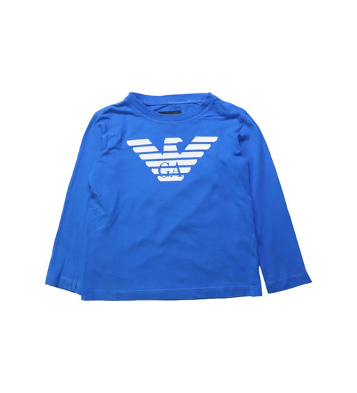 A Blue Long Sleeve Tops from Armani in size 6T for boy. (Front View)