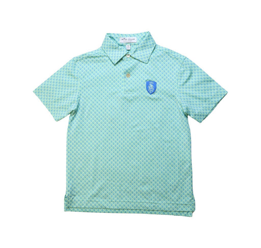 A Green Short Sleeve Polos from Peter Millar in size 5T for boy. (Front View)