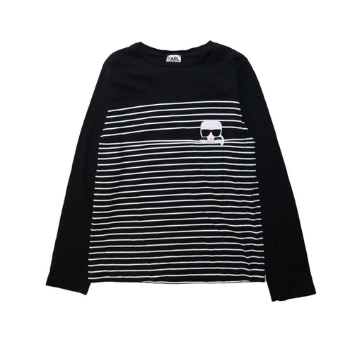 A Black Long Sleeve T Shirts from Karl Lagerfeld in size 10Y for boy. (Front View)
