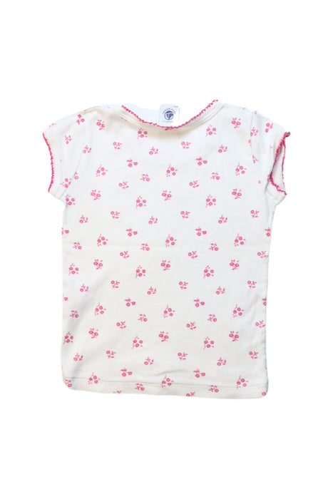 A Pink Short Sleeve Tops from Petit Bateau in size 2T for girl. (Back View)