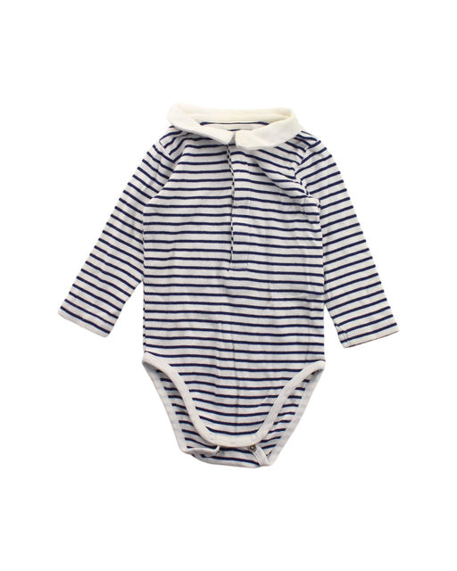 A Blue Long Sleeve Bodysuits from Bout'Chou in size 6-12M for boy. (Front View)