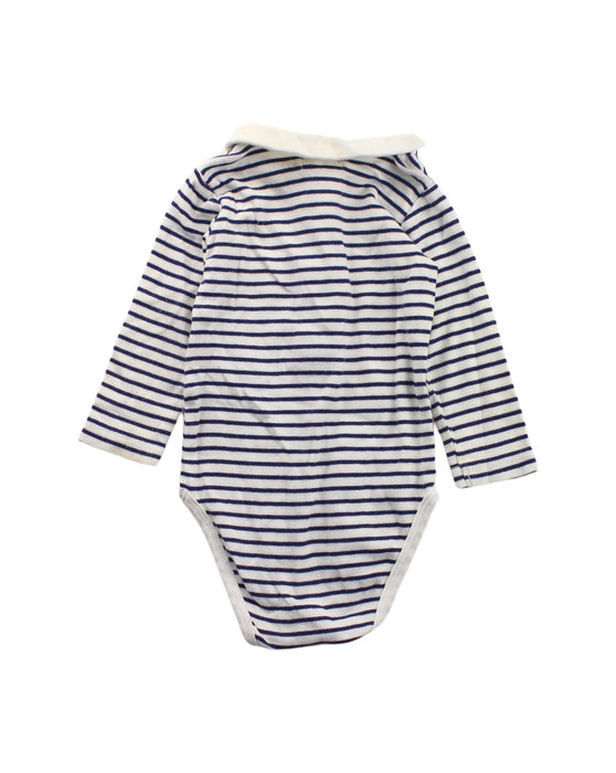 A Blue Long Sleeve Bodysuits from Bout'Chou in size 6-12M for boy. (Back View)