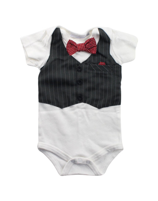 A Black Short Sleeve Bodysuits from Elegant Baby in size 6-12M for boy. (Front View)