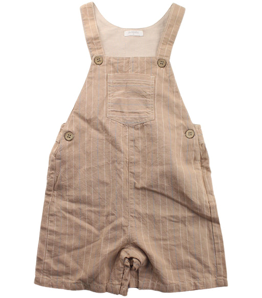 A Brown Overall Shorts from Purebaby in size 3T for girl. (Front View)