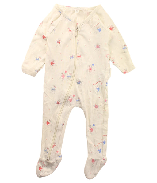 A White Onesies from Purebaby in size 0-3M for girl. (Front View)