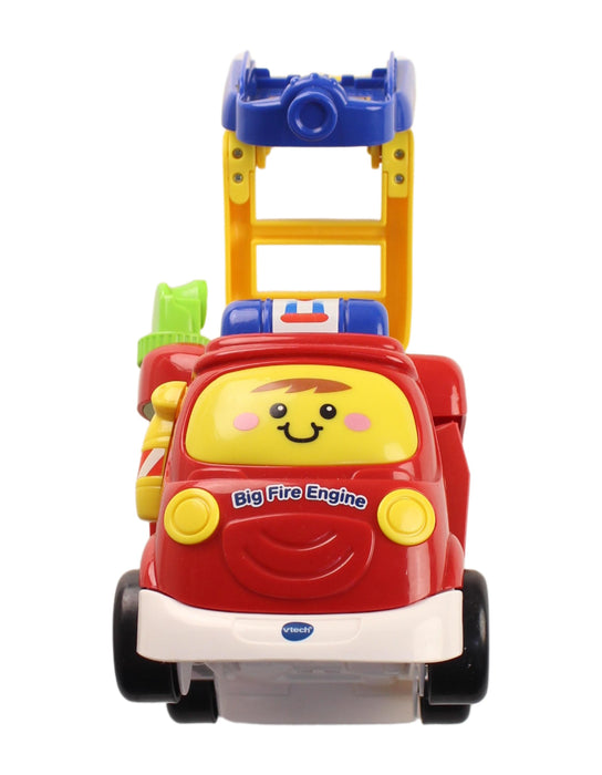A Red Cars Trucks Trains & Remote Control from Vtech in size O/S for neutral. (Back View)