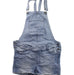 A Blue Overall Shorts from DL1961 in size XS for maternity. (Front View)