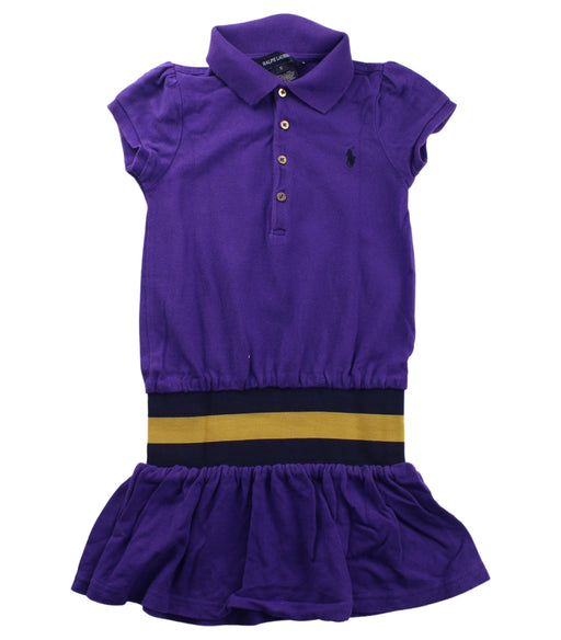 A Purple Short Sleeve Dresses from Ralph Lauren in size 5T for girl. (Front View)