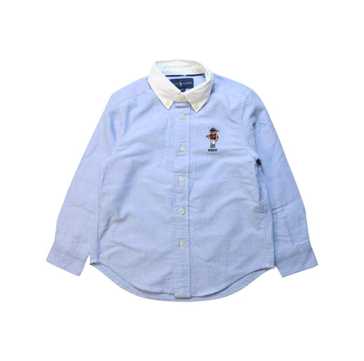 A Blue Long Sleeve Shirts from Ralph Lauren in size 4T for boy. (Front View)