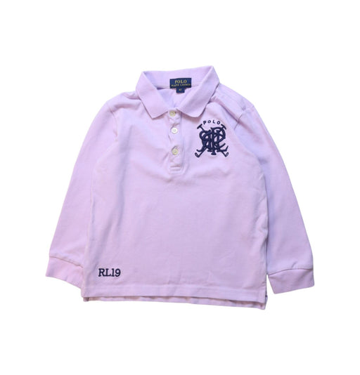 A Purple Long Sleeve Polos from Polo Ralph Lauren in size 4T for boy. (Front View)