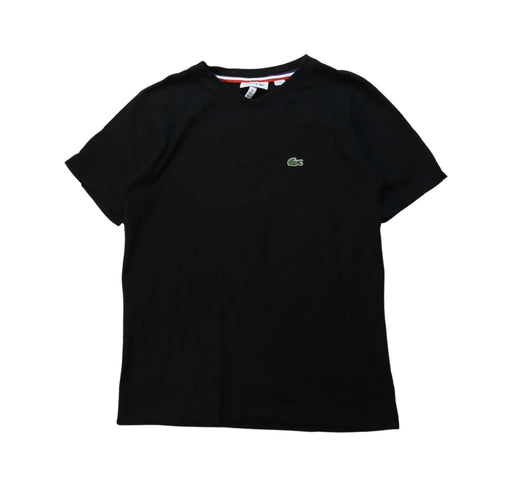 A Black Short Sleeve T Shirts from Lacoste in size 10Y for boy. (Front View)
