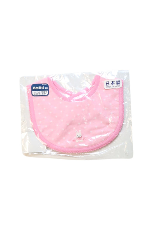 A Pink Bibs from Miki House in size O/S for girl. (Front View)