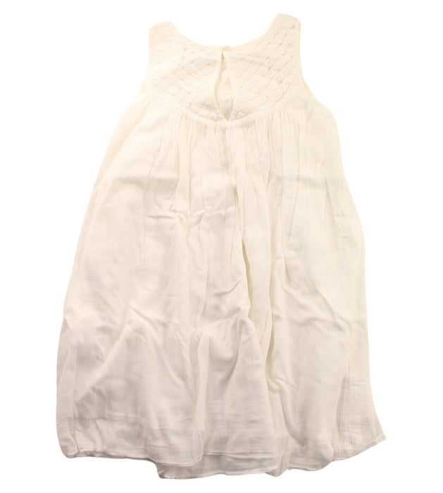 A White Sleeveless Dresses from Cyrillus in size 6T for girl. (Back View)