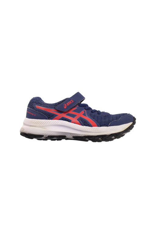 A Blue Sneakers from ASICS in size 7Y for boy. (Front View)